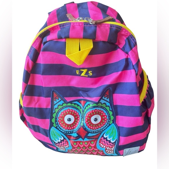 Hanna Andersson Other - Hanna Andersson Owl patched Striped Back pack